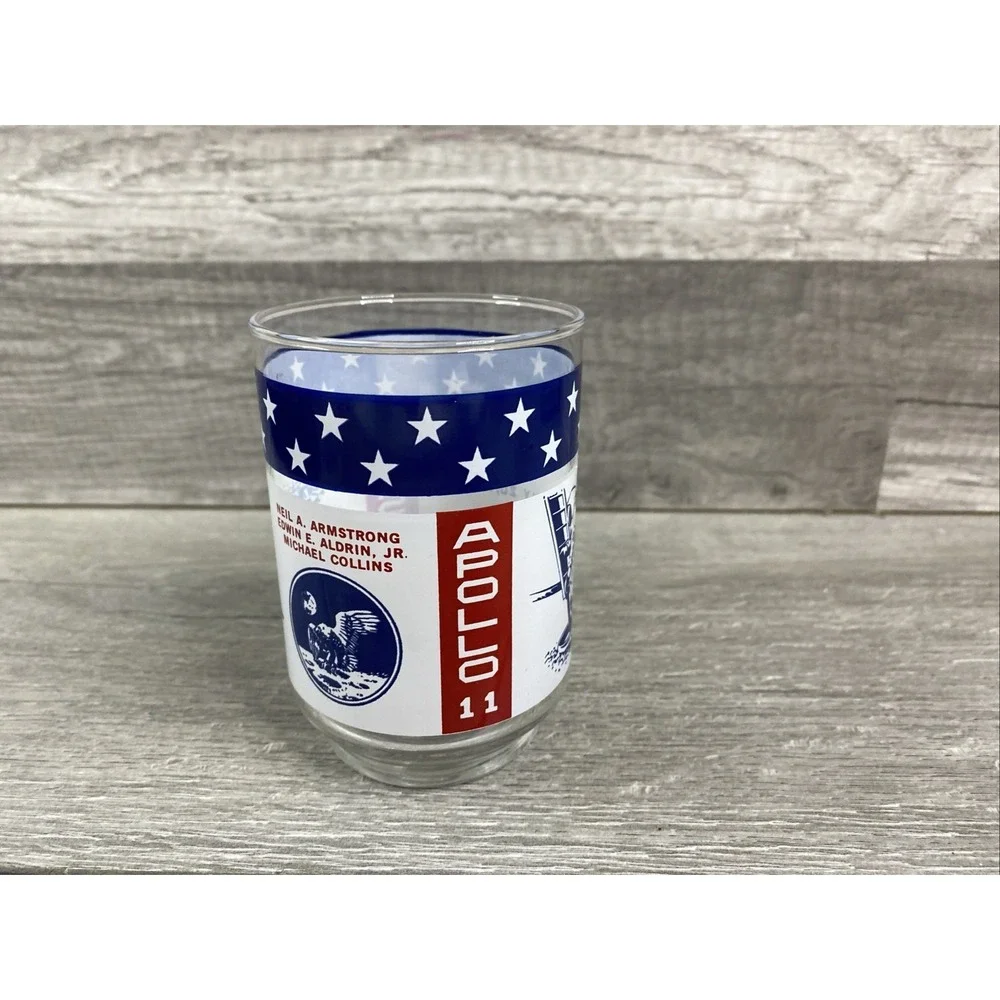 Vintage NASA Glass Apollo 11 Man On The Moon July 20 1969 USA Cup Neil Armstrong